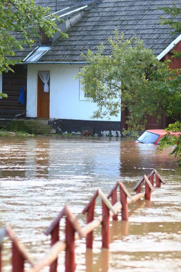 Residential Street After Flood Damage